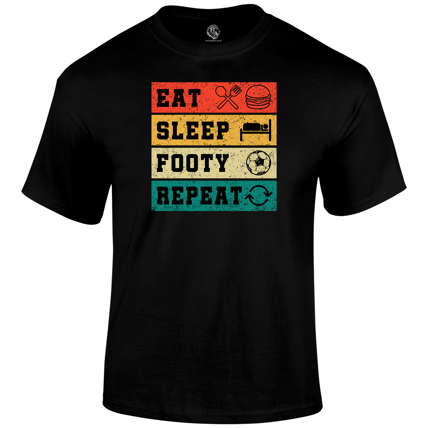 Eat Sleep Footy Repeat T Shirt