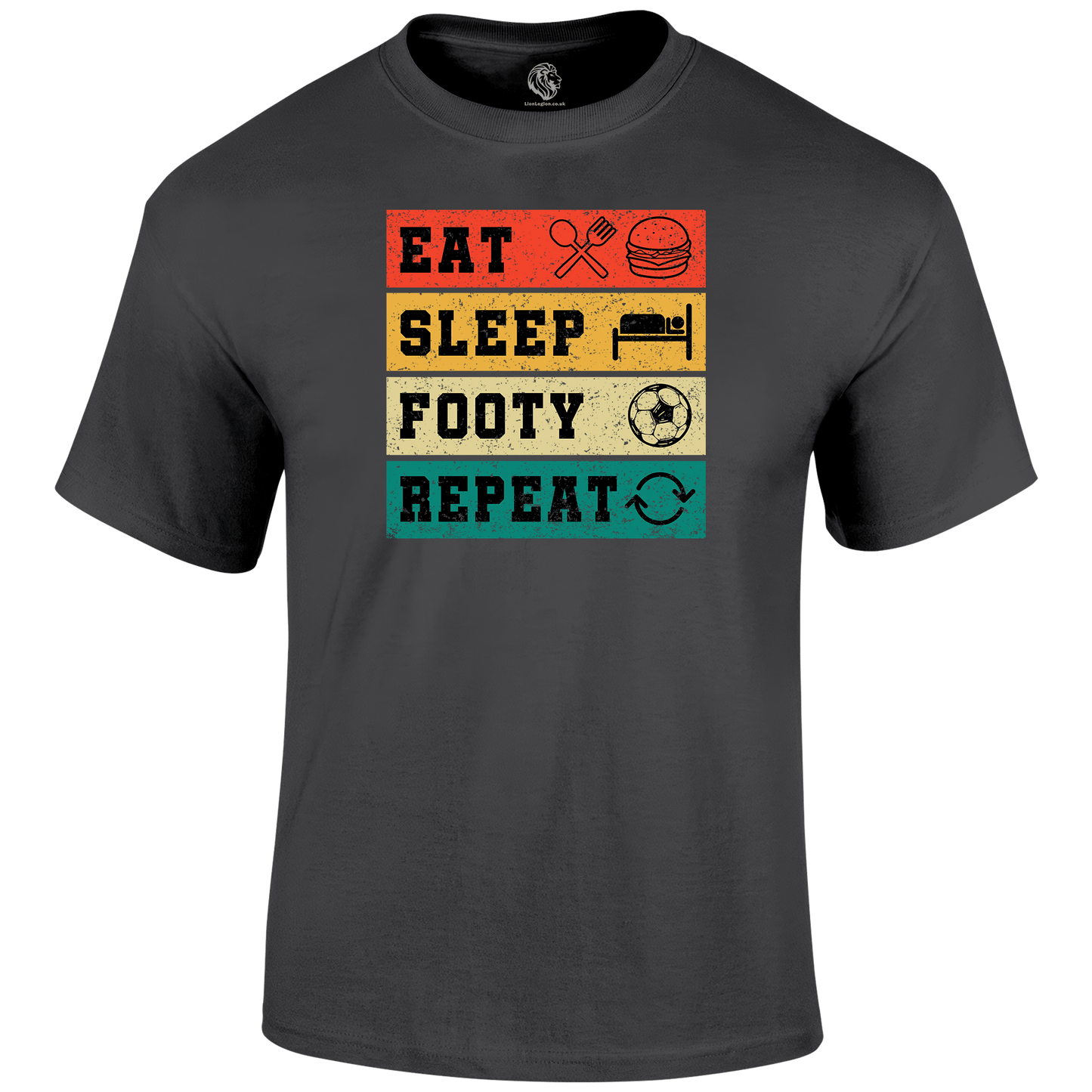 Eat Sleep Footy Repeat T Shirt