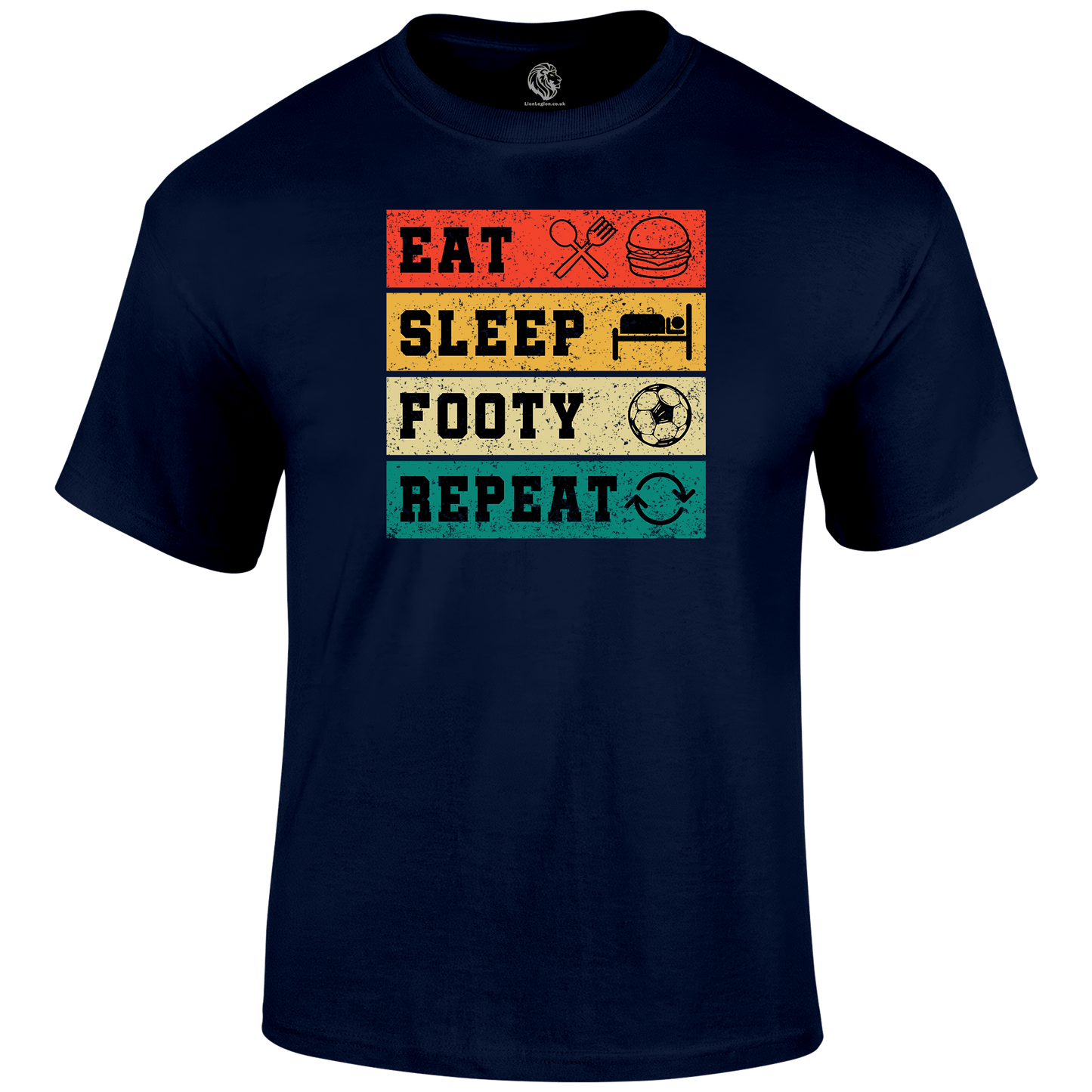 Eat Sleep Footy Repeat T Shirt