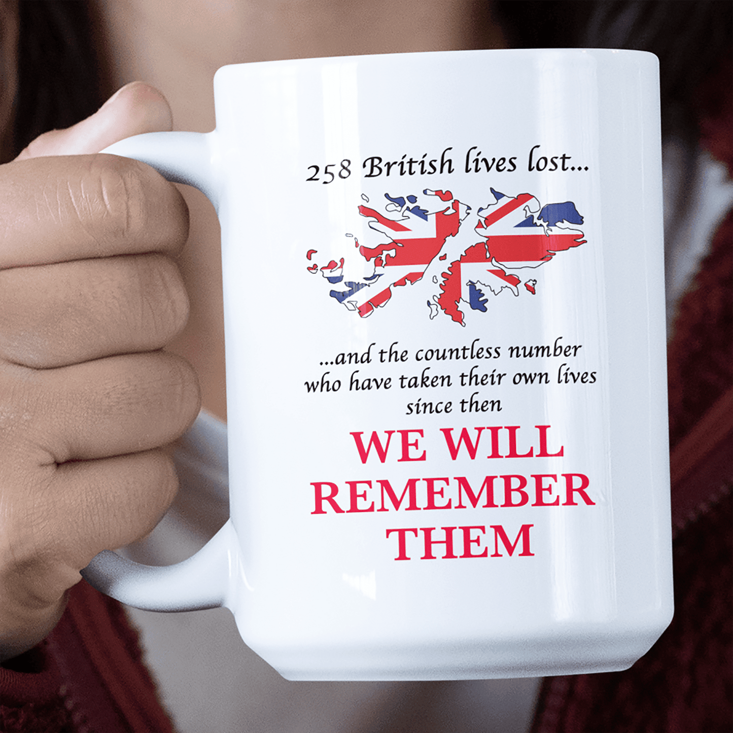 Remembrance Day Mug Falklands We Will Remember Them