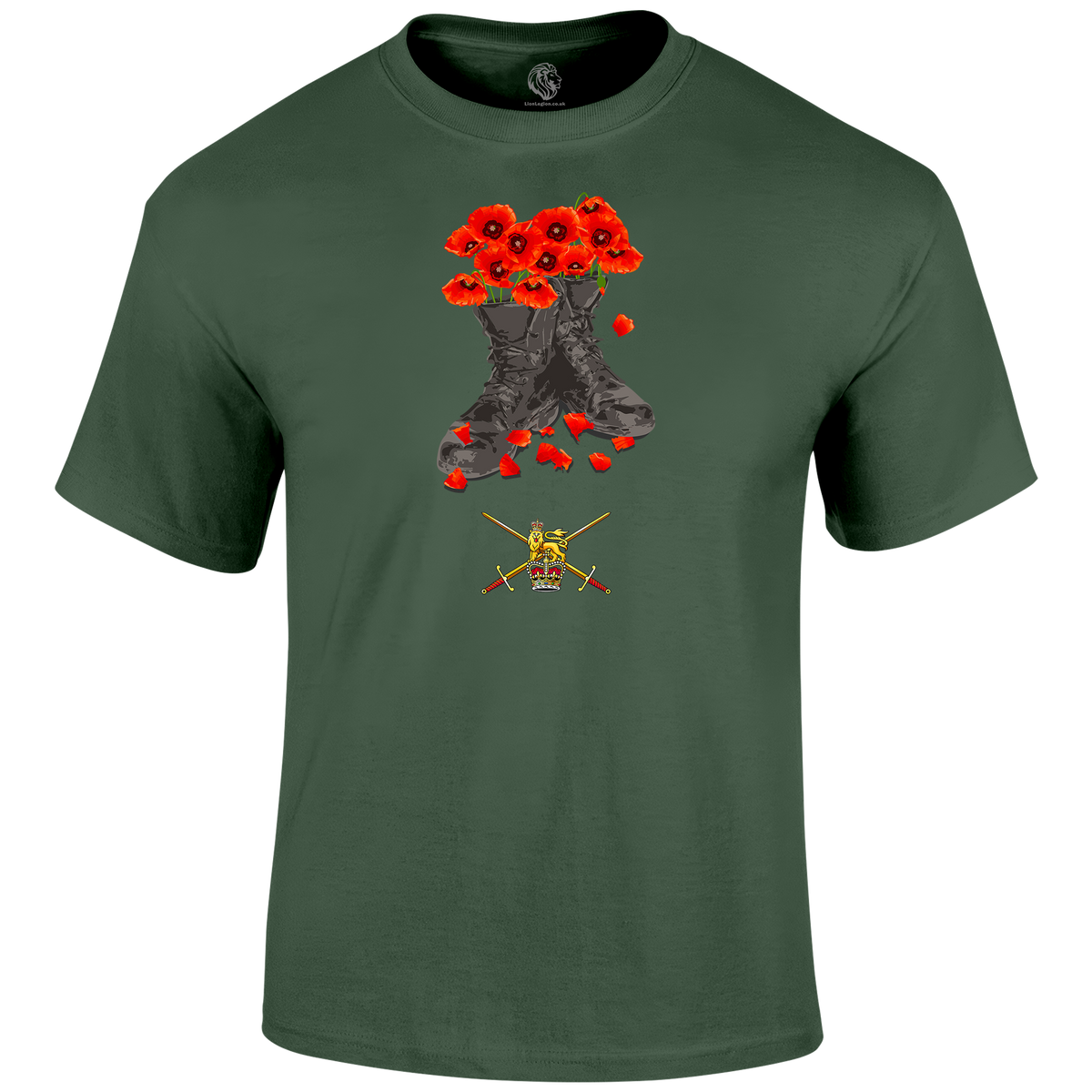 Army Poppy Boots T Shirt