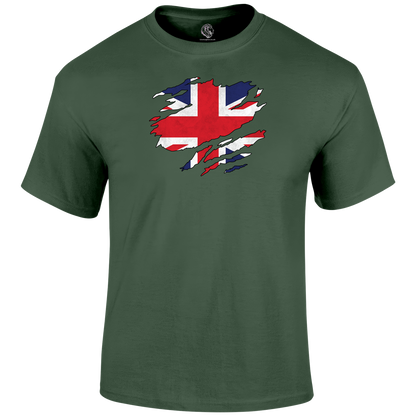 Ripped Union Jack T Shirt