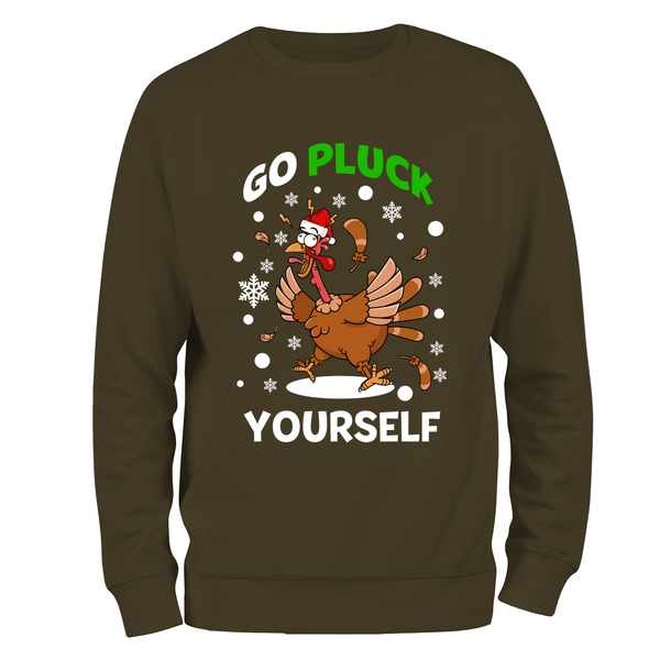 Funny Christmas Jumper Go Pluck Yourself