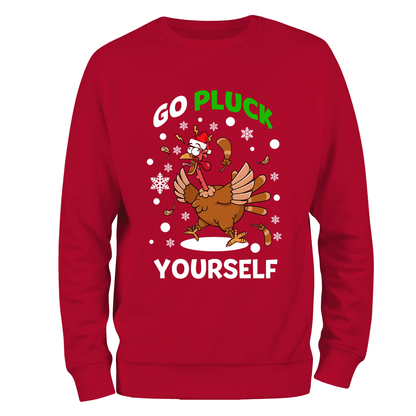 Funny Christmas Jumper Go Pluck Yourself