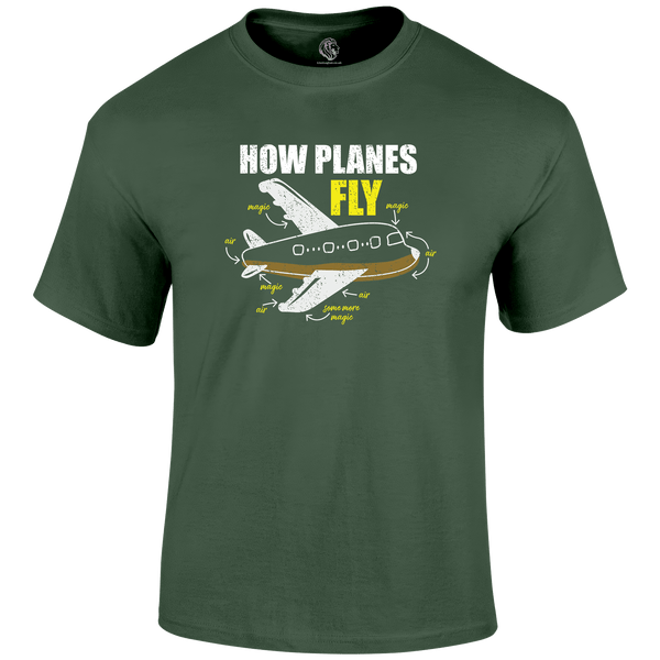 How Planes Fly Funny T Shirt by Lion Legion 