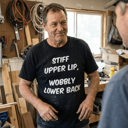 Stiff Upper Lip Funny T Shirt by Lion Legion 