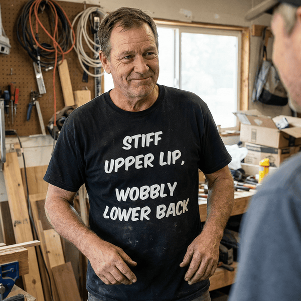 Stiff Upper Lip Funny T Shirt by Lion Legion 