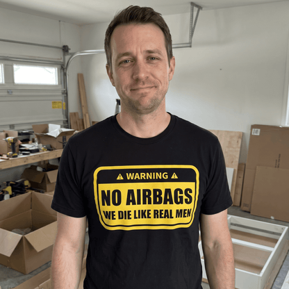 No Airbags Funny T Shirt by Lion Legion 
