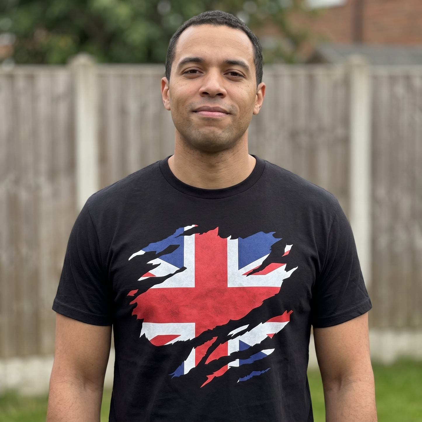 Ripped Union Jack T Shirt