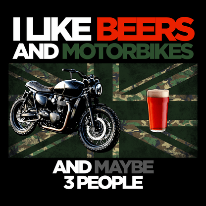Veteran T Shirt I Like Beers & Motorbikes