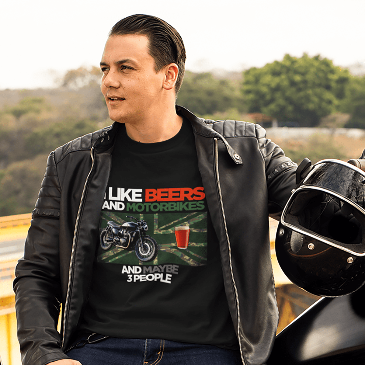 Veteran T Shirt I Like Beers & Motorbikes