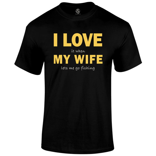 Funny Fishing T Shirt Love My Wife