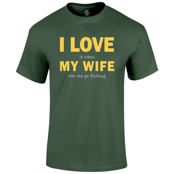 Funny Fishing T Shirt Love My Wife