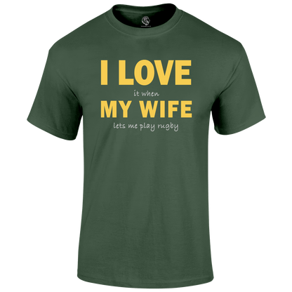 Funny Rugby T Shirt I Love My Wife