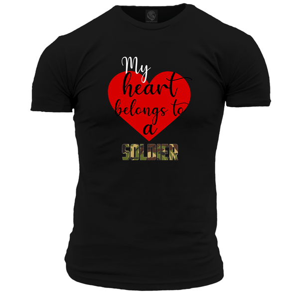 My Heart Belongs To A Soldier T Shirt