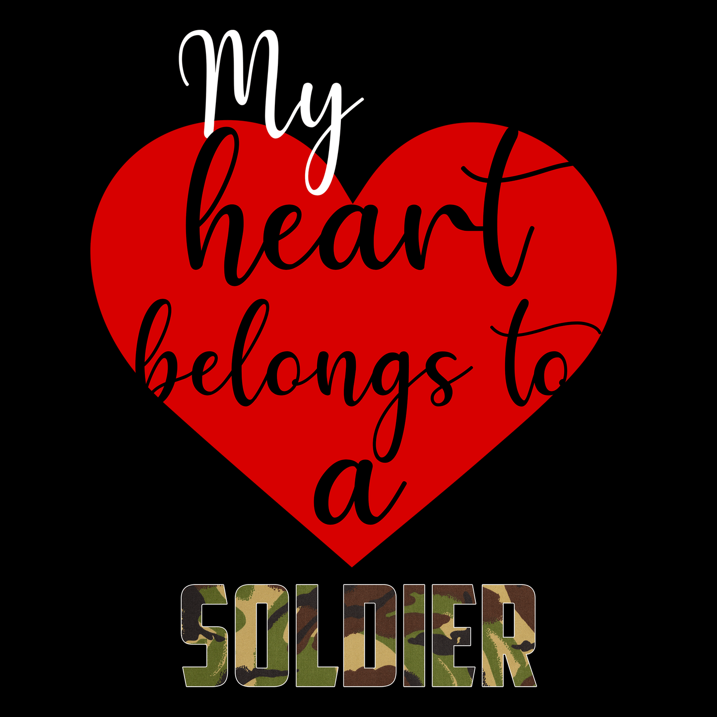 My Heart Belongs To A Soldier T Shirt