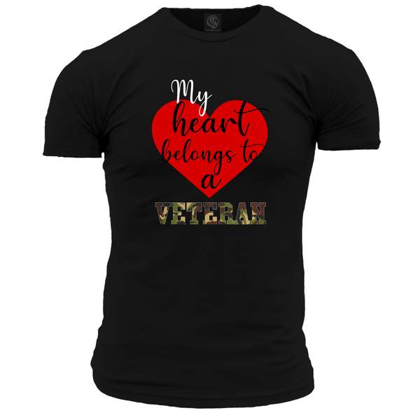 My Heart Belongs To A Veteran T Shirt