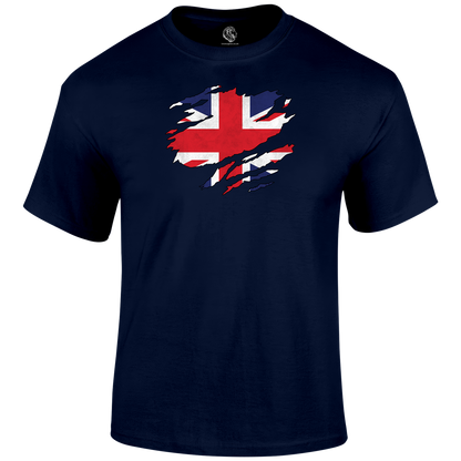 Ripped Union Jack T Shirt