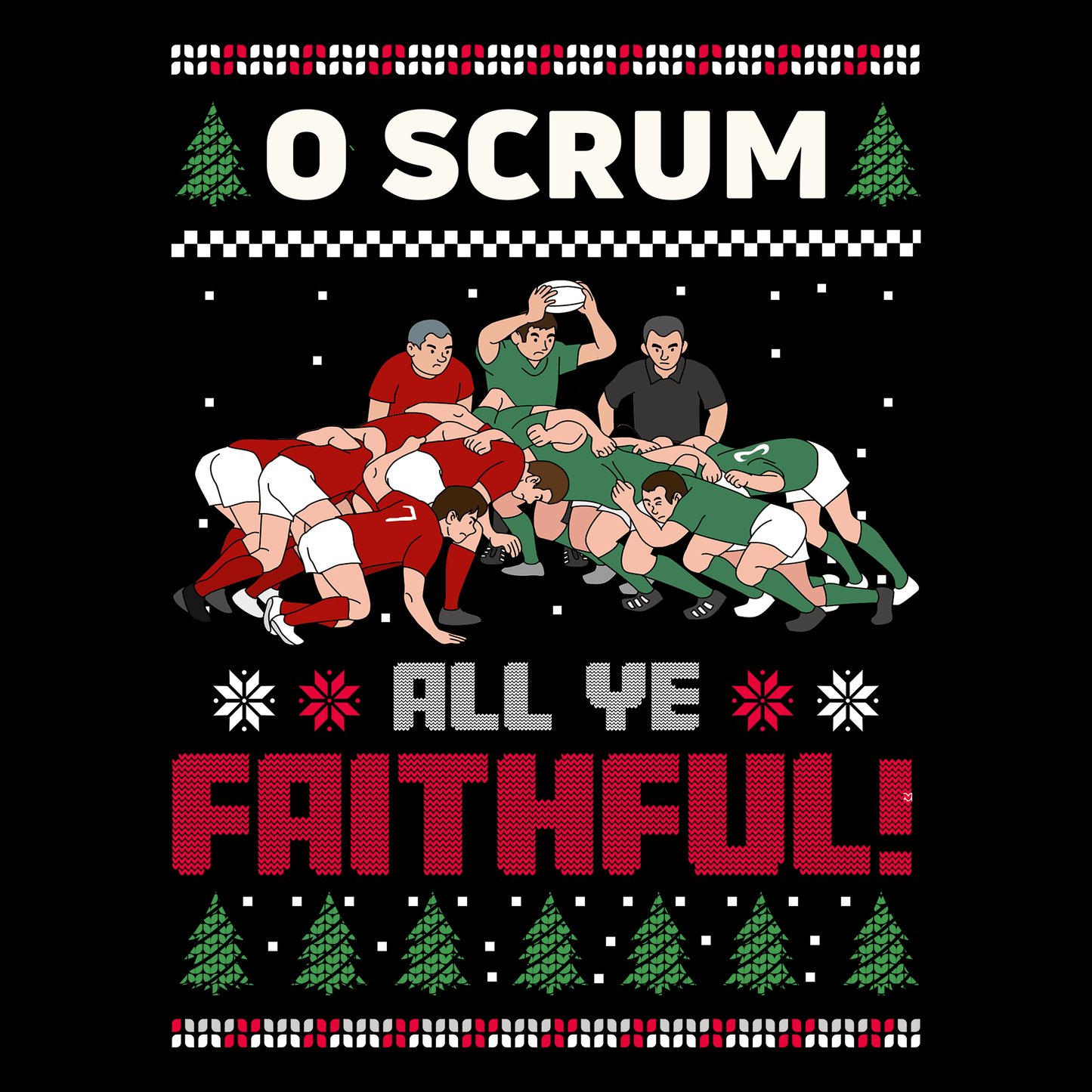 Funny Rugby Christmas Jumper O Scrum All Ye Faithful