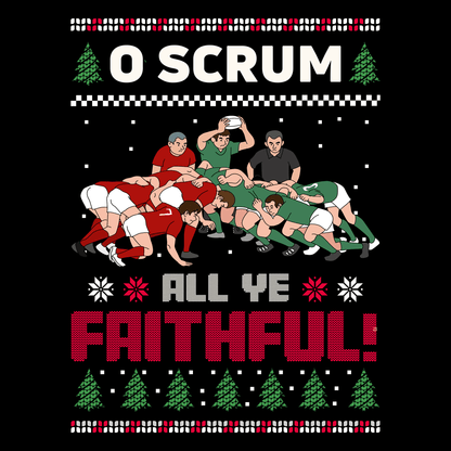 Funny Rugby Christmas Jumper O Scrum All Ye Faithful