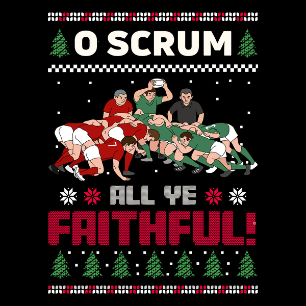 Funny Rugby Christmas Jumper O Scrum All Ye Faithful