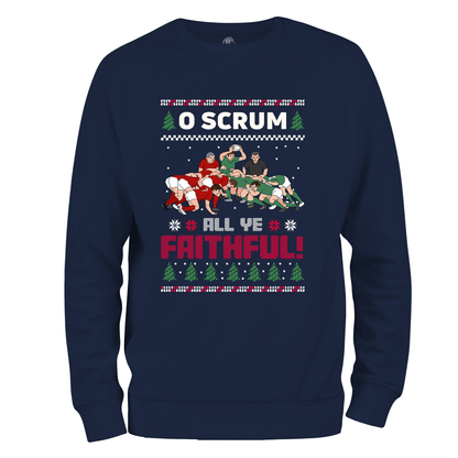 Funny Rugby Christmas Jumper O Scrum All Ye Faithful