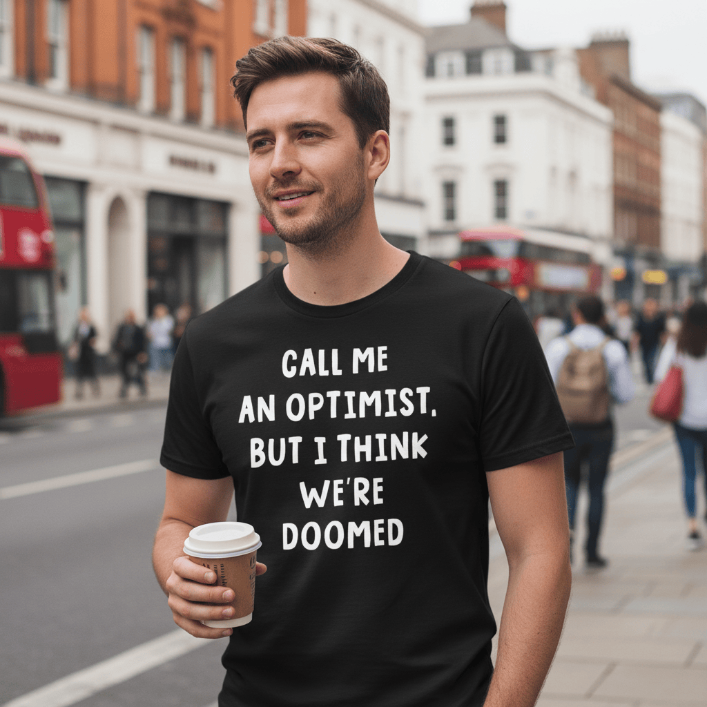 Pessimistic Optimist Funny T Shirt by Lion Legion 