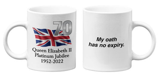 Queen's Jubilee 'Oath No Expiry' Jumbo Mug