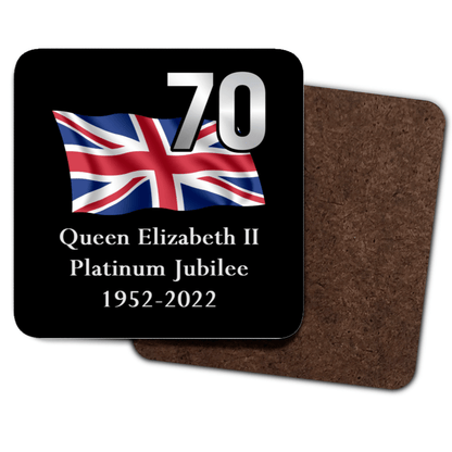 Queen's Platinum Jubilee (4 Pack) Hardboard Coasters