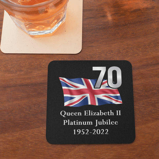 Queen's Platinum Jubilee (4 Pack) Hardboard Coasters