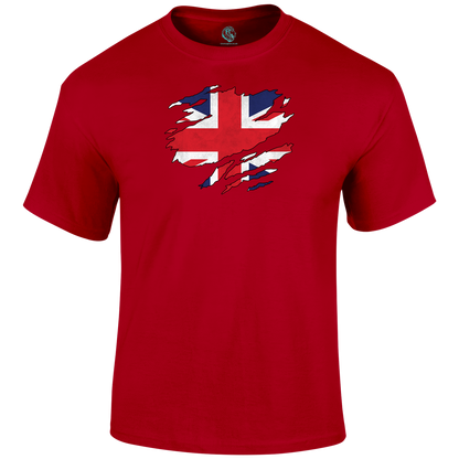 Ripped Union Jack T Shirt