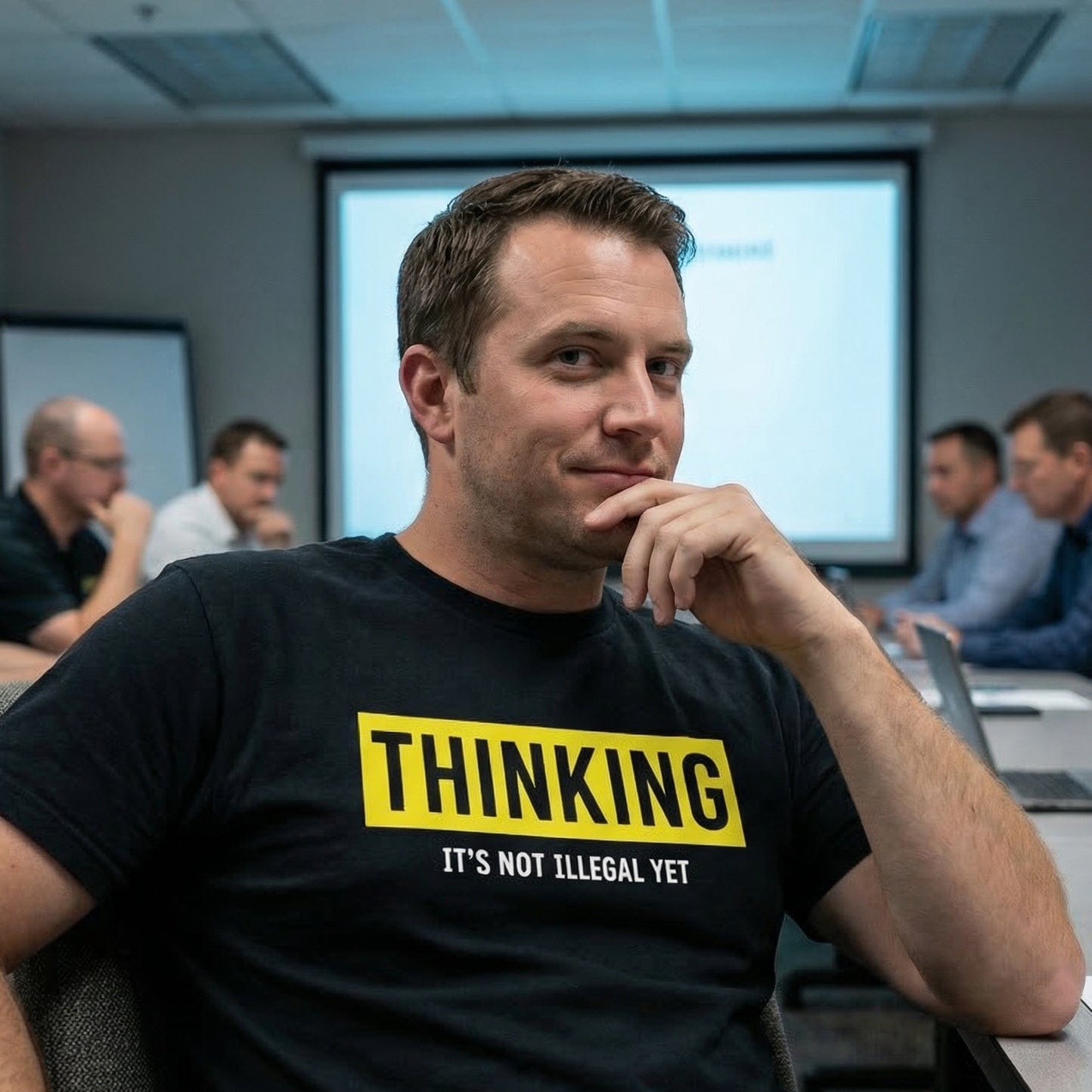 Thinking Funny T Shirt by Lion Legion 