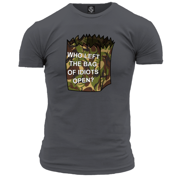 Who Left The Bag Of Idiots Open Unisex T Shirt
