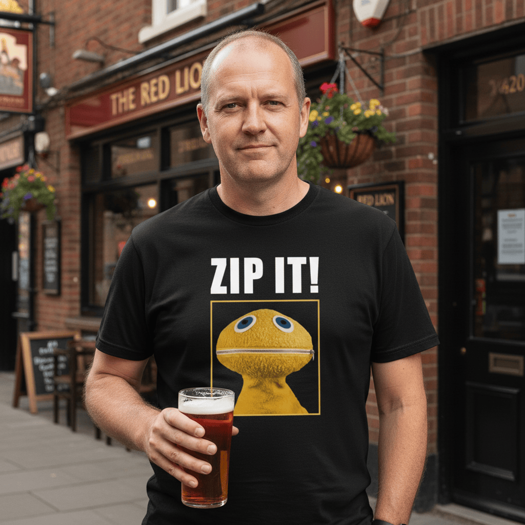 Zip It Funny T Shirt by Lion Legion 