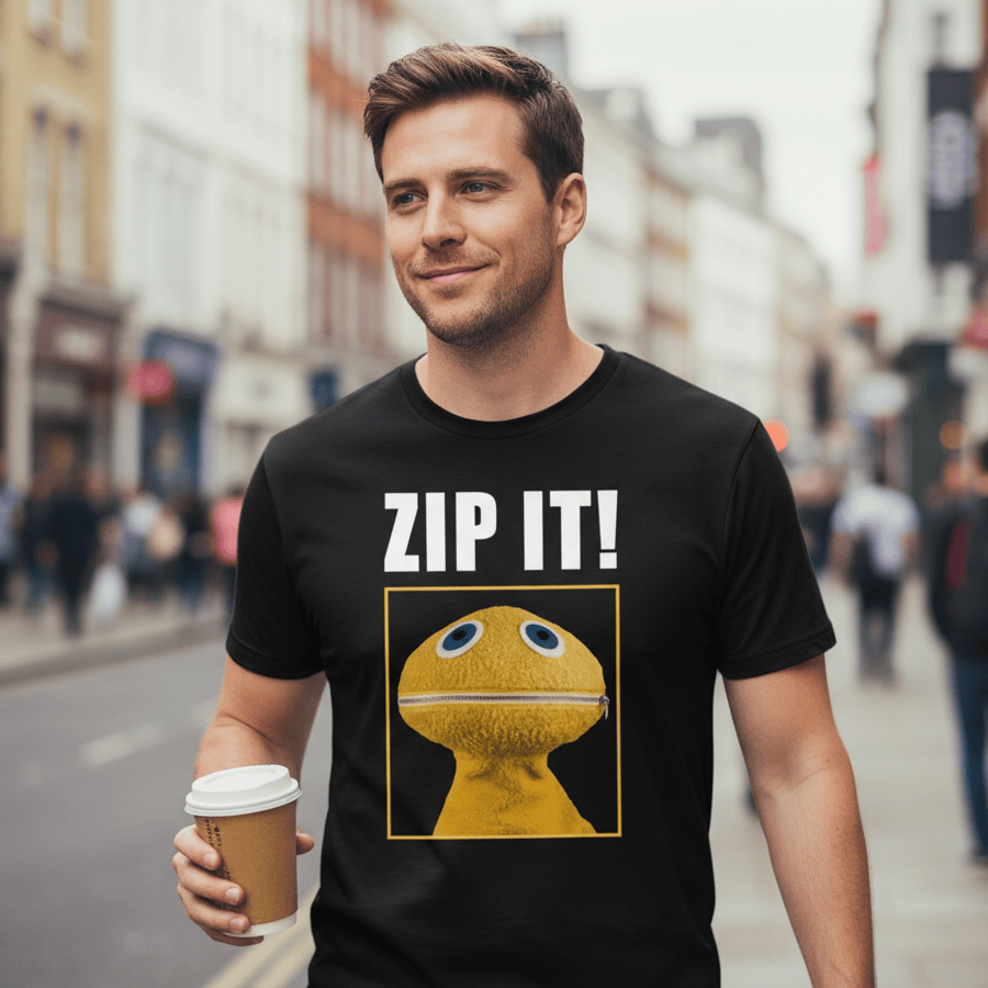 Zip It Funny T Shirt by Lion Legion 