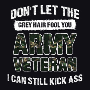 Army Veteran Grey Hair T Shirt