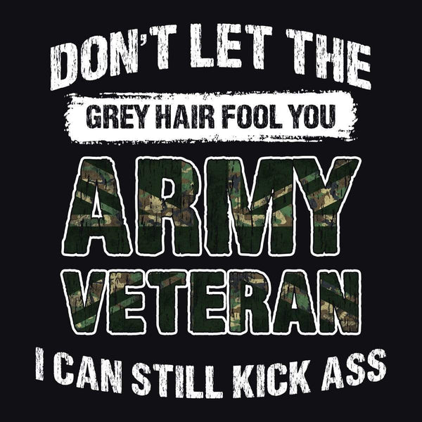 Army Veteran Grey Hair T Shirt