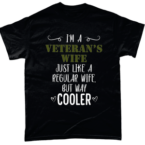 Black / Small I'm A Veteran's Wife T Shirt