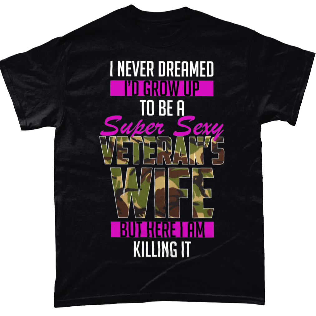 Black / Small Super Sexy Veteran's Wife T Shirt