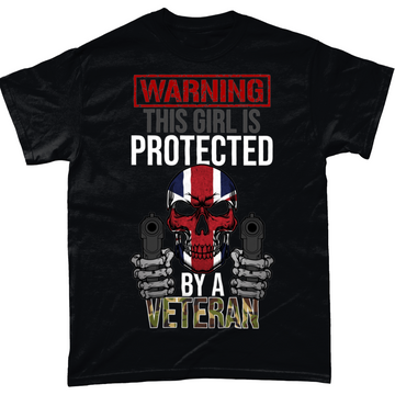 Black / Small Warning This Girl Is Protected T Shirt