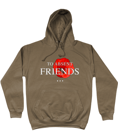 Remembrance Day Hoodie olive green To Absent Friends