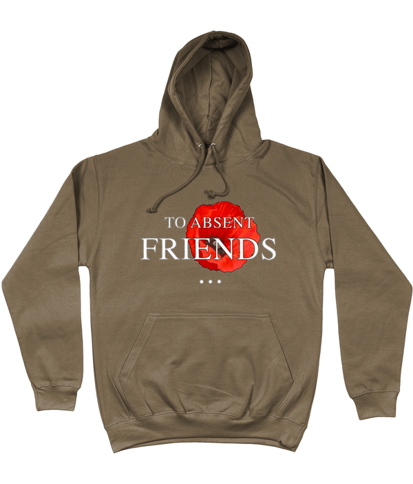 Remembrance Day Hoodie olive green To Absent Friends