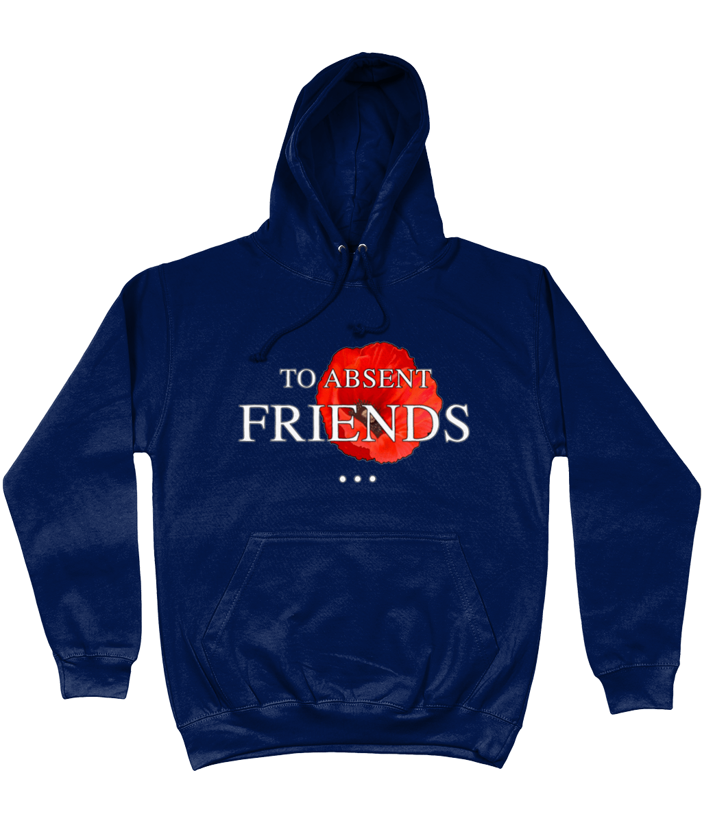 Remembrance Day Hoodie navy blue To Absent Friends