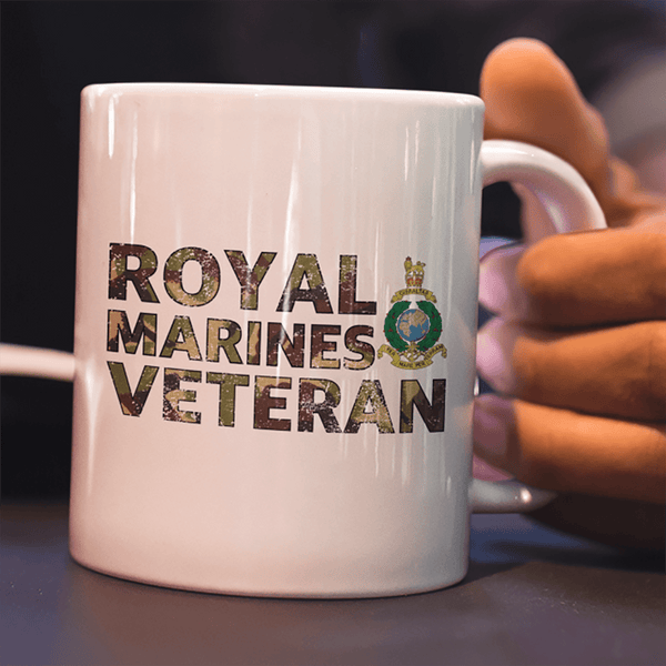 Ceramic / White Royal Marines Veteran Mug (DPM)
