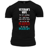 Black / Small Veterans Wife Yes He's Working T Shirt